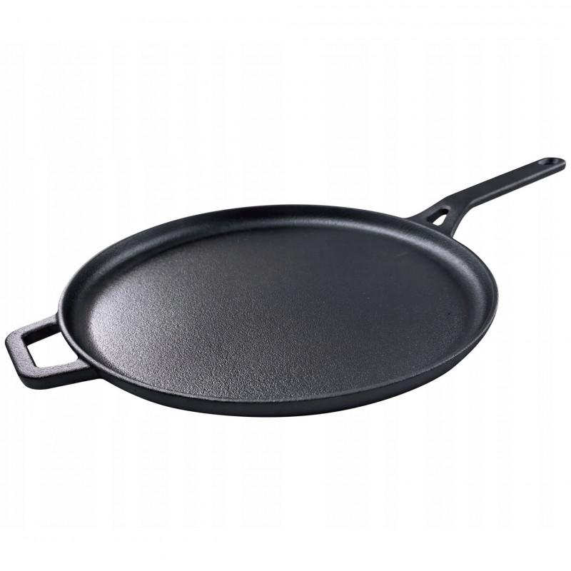 Преоценено: Тиган за палачинки Kinghoff KH 1895, 29 см, Чугун, Незалепваща повърхност, Индукция, Черен