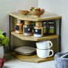 Ъглова етажерка Kesper 27833, MDF, 3 нива, 28х26 см, До 10 кг, Черен/дървесен