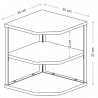 Ъглова етажерка Kesper 27833, MDF, 3 нива, 28х26 см, До 10 кг, Черен/дървесен