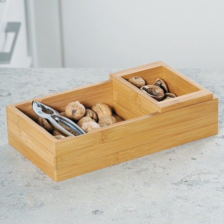 Комплект кутия за орехи с орехотрошачка Kesper 62830, Бамбук, Кафяв