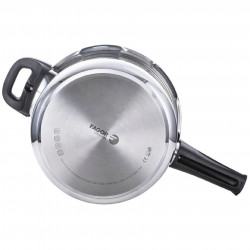 Тенджера под налягане Fagor Duo 4L, 22 см, 60/100 kPa, Вътрешна маркировка, IMPAKSTEEL дъно, 5 защити, Индукция, Сребрист