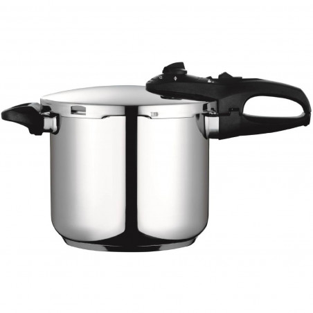 Тенджера под налягане Fagor Duo 8L, 22 см, 60/100 kPa, Вътрешна маркировка, IMPAKSTEEL дъно, 5 защити, Индукция, Сребрист