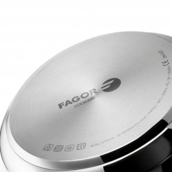 Тенджера под налягане Fagor Dual Xpress 8L, 30-90 kPa, 22 см, 5 защити, 3-слойно дъно, Неръждаема стомана 18/10, Индукция, Сребрист
