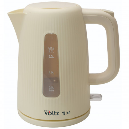 Електрическа кана Oliver Voltz Nice OV51230PR, 2200W, 1.7 л, 360° основа, Защита при работа без вода, Светлинен индикатор, Филтър, Кремав