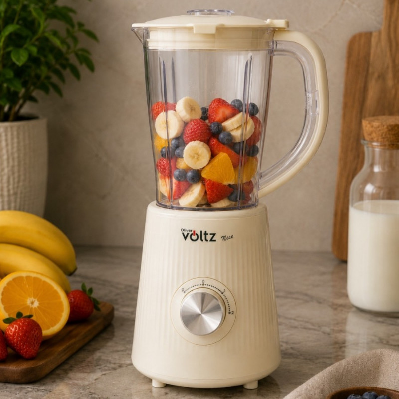 Блендер Oliver Voltz Nice OV51162PR, 500W, 1.5 л, 2 скорости + пулс, Кремав