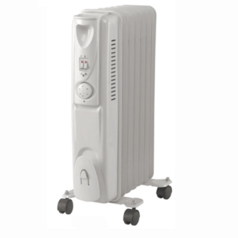 Маслен радиатор Lamarque LOH-92, 2000W, 9 ребра, 3 степени, Светлинни индикатори, Колелца, Бял