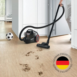 Прахосмукачка без торба Bosch BGS21POW2 ProPower Series 4, 750 W, 2 л, Power AirCycle, HEPA филтър, 78 dB, Черен/Червен