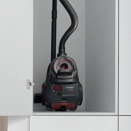 Прахосмукачка без торба Bosch BGS21POW2 ProPower Series 4, 750 W, 2 л, Power AirCycle, HEPA филтър, 78 dB, Черен/Червен