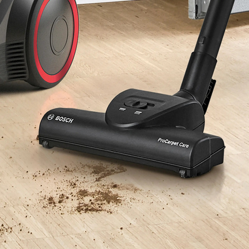 Прахосмукачка без торба Bosch BGS21POW2 ProPower Series 4, 750 W, 2 л, Power AirCycle, HEPA филтър, 78 dB, Черен/Червен