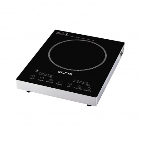 Единичен инфрачервен котлон Elite EFP-1294BU, 2200W, 20 см, LED дисплей, Тъч управление, Таймер, Стъклокерамика, Инокс