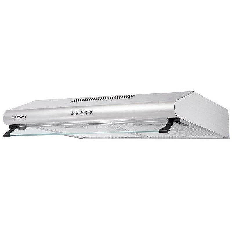Абсорбатор Crown HCX 621 IX, Клас D, 130W, 500 м³/ч, 3 степени, 72 dB, LED осветление, Миещ се алуминиев филтър, Инокс