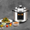 Мултикукър под налягане NostroLux NL51985H6, 1000W, 6 л, 70 kPa, Таймер 24 ч, 15 програми, Голям LED дисплей, Сензорно управление, Инокс