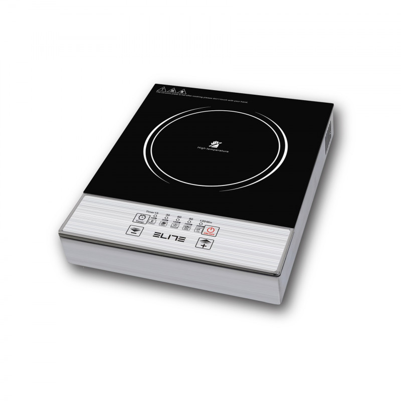 Единичен инфрачервен котлон Elite EFP-1295TU, 2200W, 20 см, Таймер, Стъклокерамика, Инокс