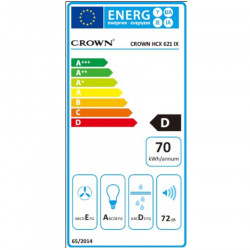 Абсорбатор Crown HCX 621 IX, Клас D, 130W, 500 м³/ч, 3 степени, 72 dB, LED осветление, Миещ се алуминиев филтър, Инокс