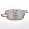 Плитка тенджера Swiss Haus SH-SCLC24CH, 2.8 л, 24 см, Sapphire-керамично покритие, Фурна до 160°C, Индукция, Шампанско