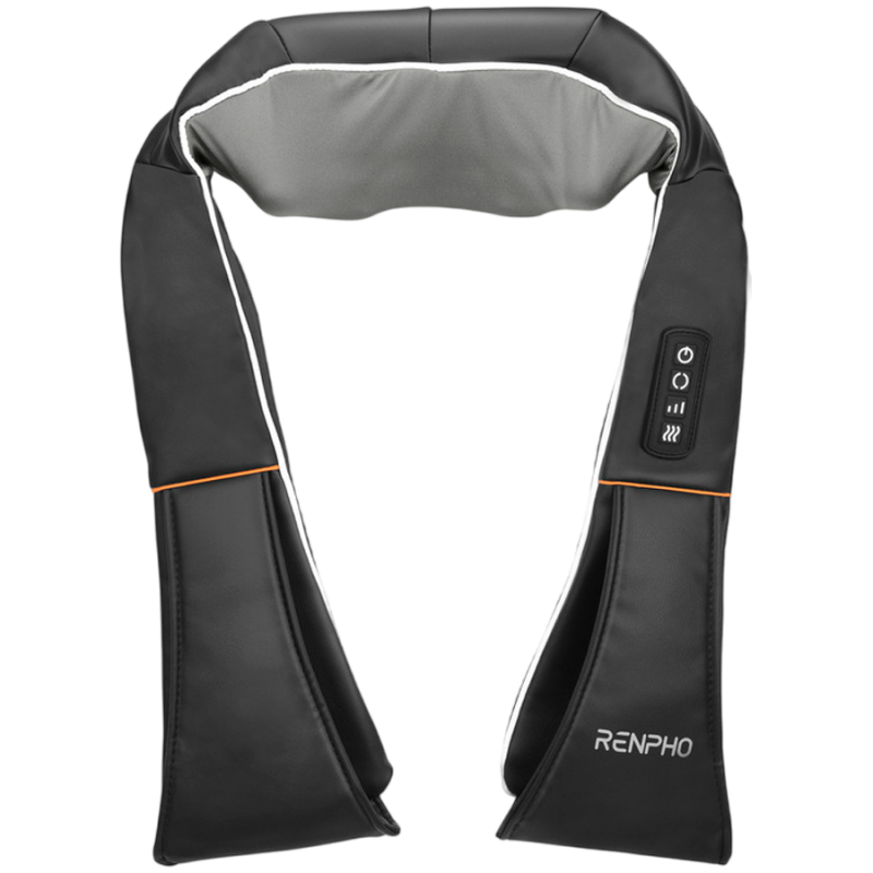 Шиацу масажор RENPHO U-Neck 1, 24W, 8 глави, 2 посоки, 3 интензитета, Загряване до 47°C, PU кожа+дишаща материя, Черен