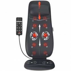 Шиацу масажна възглавница RENPHO Neck & Back Massage Cushion - S-, 48W, 4 зони, 3 степени, Загряване до 45°C, Регулируема, Дистанционно, Черен