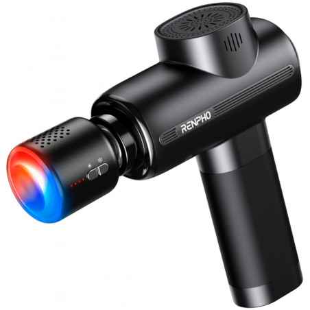 Масажен пистолет RENPHO Active ThermaCool Massage Gun, 15W, 150 мин, 5 скорости, 1800-3200 об/мин, 4 степени охлаждане/затопляне, Таймер, Компактен, Черен