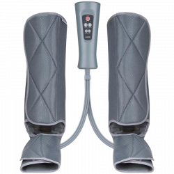 Компресионен масажор за крака RENPHO Foot & Calf Air Massager, 24W, Затопляне, 3 степени, Масажни режими, Памет, Топлинен индикатор, Защити, Сив