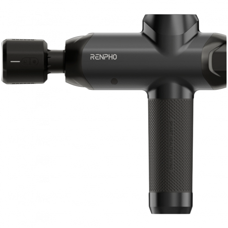 Масажен пистолет RENPHO Power+, 15W, 150 мин, 6 скорости, 1850-2600 об/мин, 4 степени охлаждане/затопляне, Таймер, Тъч скрийн, Bluetooth, Черен