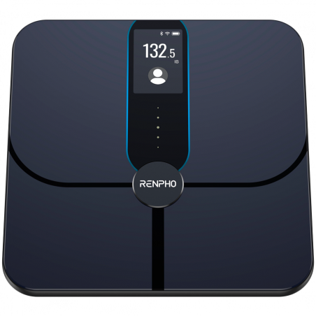 Смарт кантар RENPHO Smart WiFi, До 180 кг, 13 показателя, Разпознаване на потребител, Синхронизация с мобилни приложения, Биоимпедансен анализ, USB-C, Тъмносин