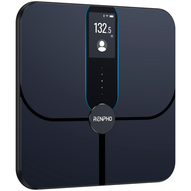Смарт кантар RENPHO Smart WiFi, До 180 кг, 13 показателя, Разпознаване на потребител, Синхронизация с мобилни приложения, Биоимпедансен анализ, USB-C, Тъмносин