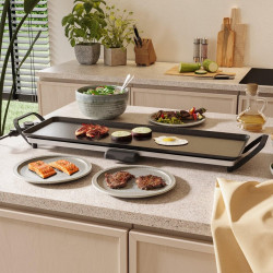 Тепаняки скара Swiss Haus Basel Premium SH-TP70, 1800W, 70х23 см, Керамично покритие, Термостат, Тавичка за мазнина, Без BPA и PFAS, Черен