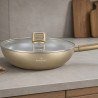 Уок тиган Swiss Haus Speiez Castle SH-SCW28CH, 4.2 л, 28 см, Sapphire-керамично покритие, Стъклен капак с дупка за пара, Индукция, Шампанско
