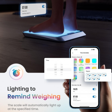 Смарт кантар RENPHO Elis Chroma, До 180 кг, 13 показателя, LED, RGB, Wi-Fi, Bluetooth, 8 профила, Разпознаване, Мобилно приложение, USB-C, Хром