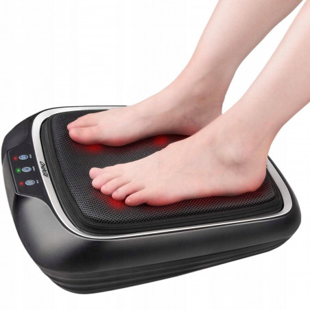 Шиацу масажор за крака RENPHO Shiatsu Home Foot Sole Massager, 30W, 6 глави, 18 точки, 2 скорости, Загряване, Регулируем наклон и височина, Перящ се калъф, Черен