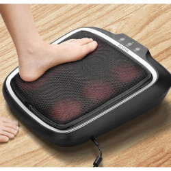 Шиацу масажор за крака RENPHO Shiatsu Home Foot Sole Massager, 30W, 6 глави, 18 точки, 2 скорости, Загряване, Регулируем наклон и височина, Перящ се калъф, Черен