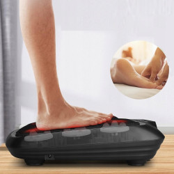 Шиацу масажор за крака RENPHO Shiatsu Home Foot Sole Massager, 30W, 6 глави, 18 точки, 2 скорости, Загряване, Регулируем наклон и височина, Перящ се калъф, Черен