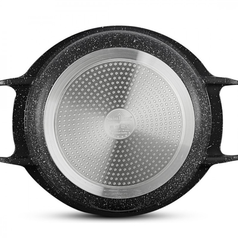 Тенджера Swiss Haus SH-MC24B, 4.3 л, 24 см, Sapphire-керамично покритие, Фурна до 220°C, Индукция, Черен