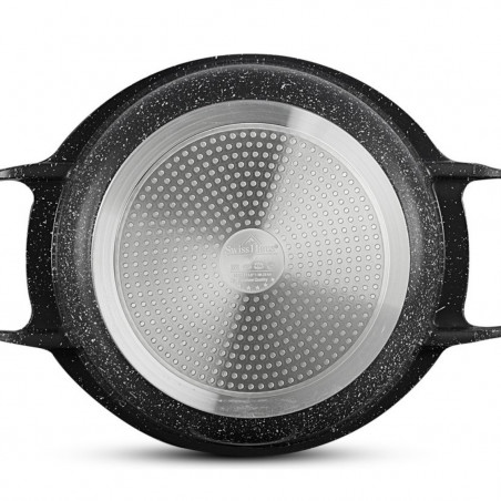 Тенджера Swiss Haus SH-MC24B, 4.3 л, 24 см, Sapphire-керамично покритие, Фурна до 220°C, Индукция, Черен