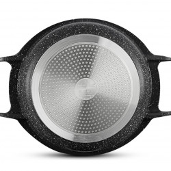 Тенджера Swiss Haus SH-MC28B, 7.1 л, 28 см, Sapphire-керамично покритие, Фурна до 220°C, Индукция, Черен