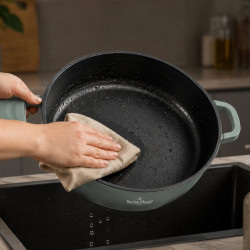 Плитка тенджера Swiss Haus Zurich Luxury Collection SH-ZLC28G, 28 см, 4.2 л, Sapphire-керамично покритие, Фурна до 220°C, Индукция, Мента/графит
