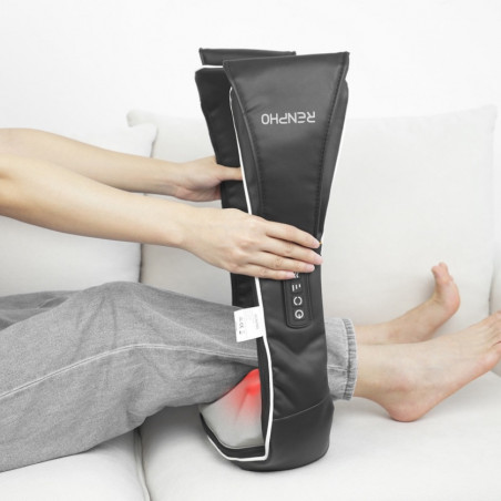 Шиацу масажор RENPHO U-Neck 1, 24W, 8 глави, 2 посоки, 3 интензитета, Загряване до 47°C, PU кожа+дишаща материя, Черен