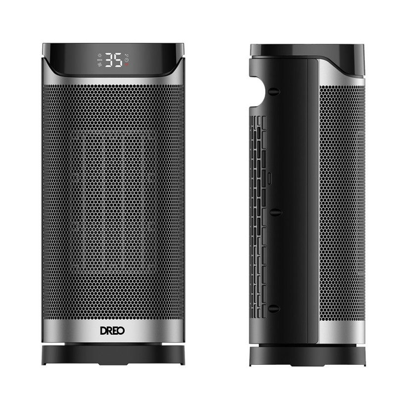 Вентилаторна печка DREO Solaris 619, 2000W, 20 м2, PTC, 5 режима, 8-степенна защита, Таймер, Дистанционно управление, 70° завъртане, 5-35°C, Черен/сив