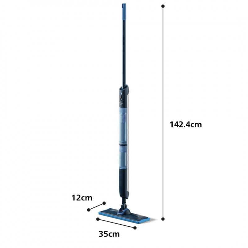 Електрически моп Philips OneUp 3000 XV3101/01, 50 мин, 50 м2, 312/270 мл, 360° глава, LED индикатор, USB-C зареждане, Син