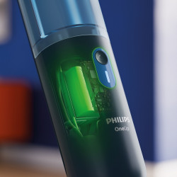 Електрически моп Philips OneUp 3000 XV3101/01, 50 мин, 50 м2, 312/270 мл, 360° глава, LED индикатор, USB-C зареждане, Син