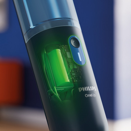 Електрически моп Philips OneUp 3000 XV3101/01, 50 мин, 50 м2, 312/270 мл, 360° глава, LED индикатор, USB-C зареждане, Син