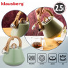 Свирещ чайник Klausberg KB 9062, 2.5 л, Неръждаема стомана, Ненагряваща се дръжка, Индукция, Зелен
