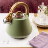 Свирещ чайник Klausberg KB 9062, 2.5 л, Неръждаема стомана, Ненагряваща се дръжка, Индукция, Зелен