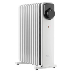 Маслен радиатор Midea MHO2311MCPW, 2300W, 20 м2, 11 ребра, 3 степени, Механичен термостат, Таймер, Бял