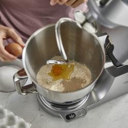 Планетарен миксер Kenwood Chef Baker XL KVL85.004SI, 1200 W, 2 купи 5/7 л, Електронно управление, Пулс, EasyWeigh™, Сребрист