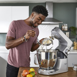 Планетарен миксер Kenwood Chef Baker XL KVL85.004SI, 1200 W, 2 купи 5/7 л, Електронно управление, Пулс, EasyWeigh™, Сребрист