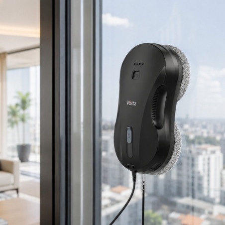 Робот за почистване на прозорци Oliver Voltz OV51005C, 72W, 2600 Pa, 60 мл, 2 режима на пръскане, Разпознаване на ръбове, Дистанционно, UPS, Черен