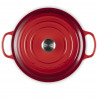 Чугунен съд за печене-ростер Le Creuset 21179300602430, 30 см, 6.2 л, Плътно прилепващ капак за запазване на ароматите, Фурна до 260°C, Индукция, Червен