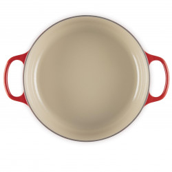Чугунен съд за печене-ростер Le Creuset 21179300602430, 30 см, 6.2 л, Плътно прилепващ капак за запазване на ароматите, Фурна до 260°C, Индукция, Червен