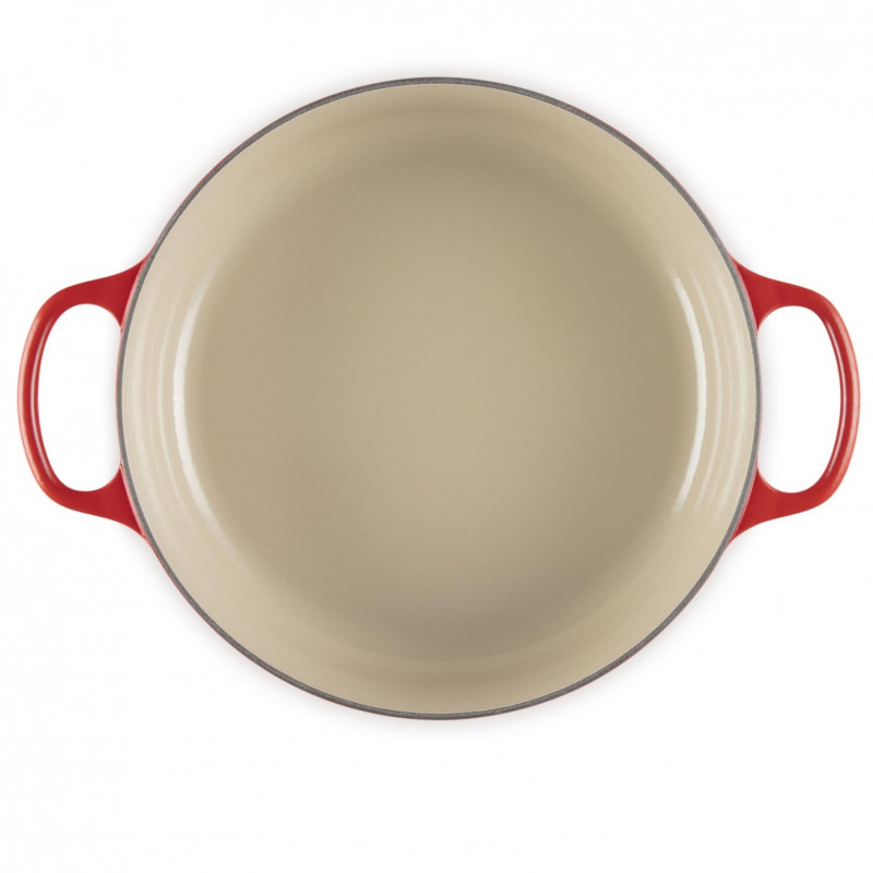 Чугунен съд за печене-ростер Le Creuset 21179300602430, 30 см, 6.2 л, Плътно прилепващ капак за запазване на ароматите, Фурна до 260°C, Индукция, Червен